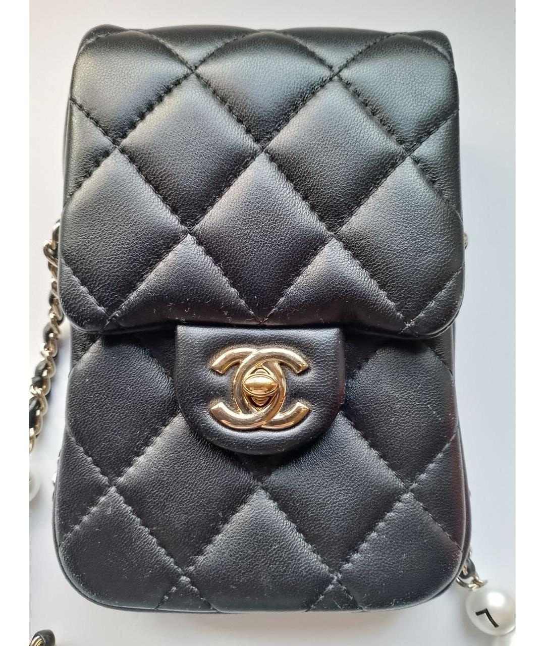 CHANEL Черная кожаная сумка через плечо, фото 3