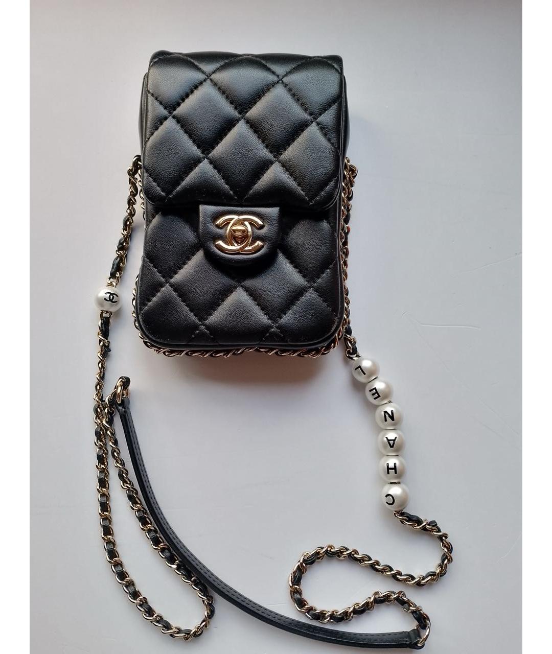 CHANEL Черная кожаная сумка через плечо, фото 2