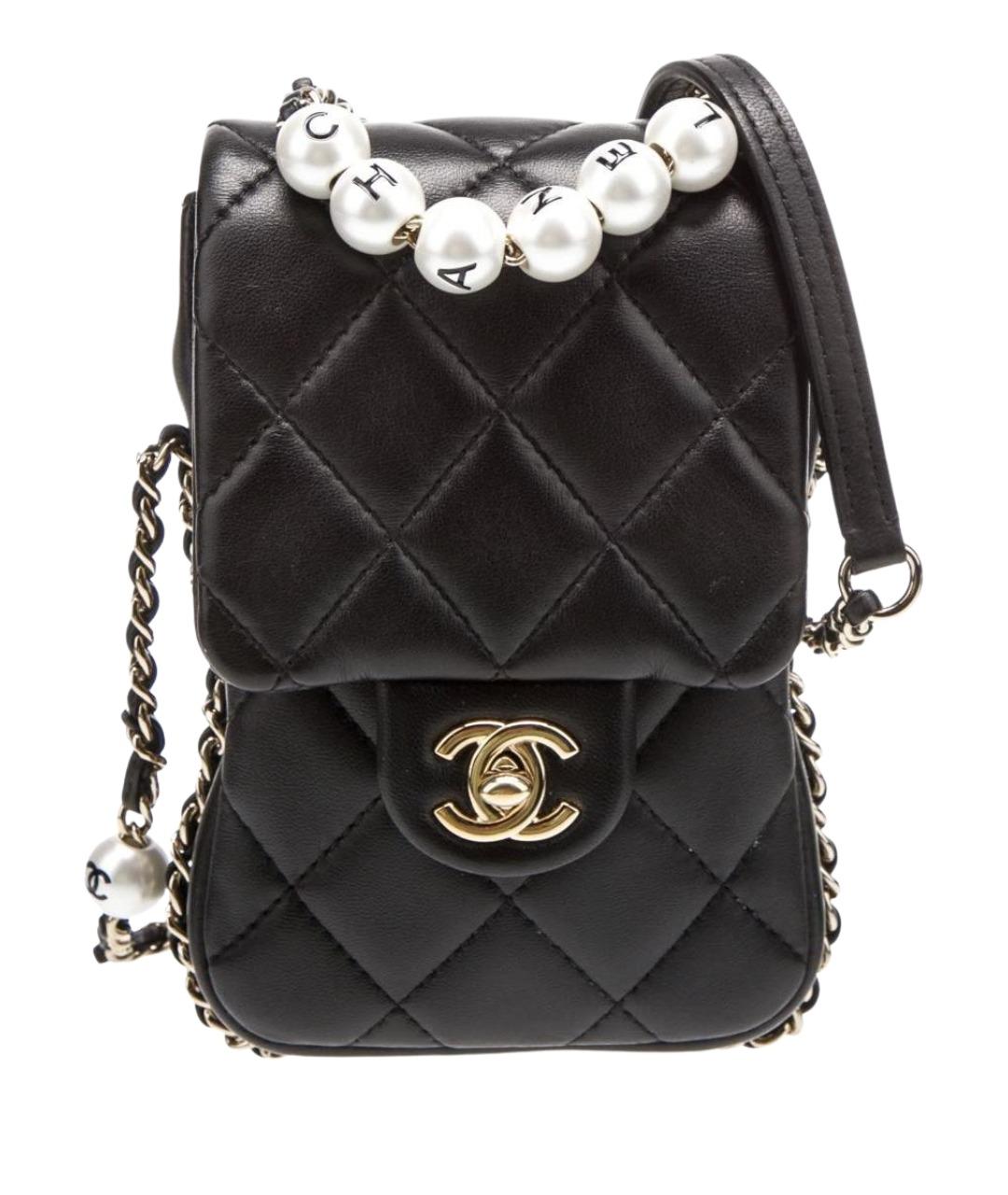 CHANEL Черная кожаная сумка через плечо, фото 1