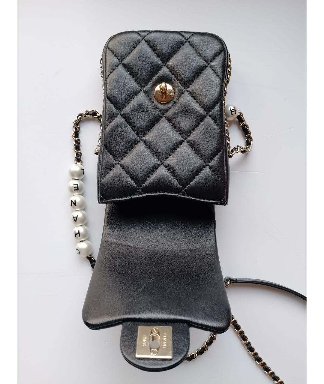 CHANEL Черная кожаная сумка через плечо, фото 6