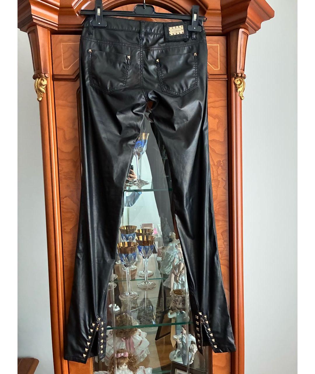 PHILIPP PLEIN Черные полиэстеровые брюки узкие, фото 2