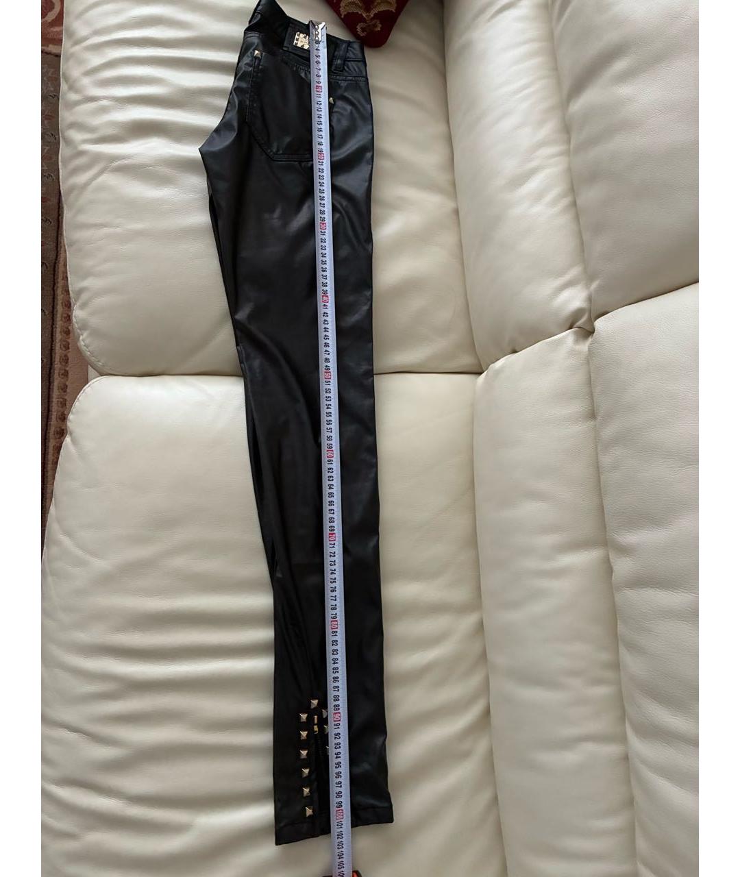 PHILIPP PLEIN Черные полиэстеровые брюки узкие, фото 5