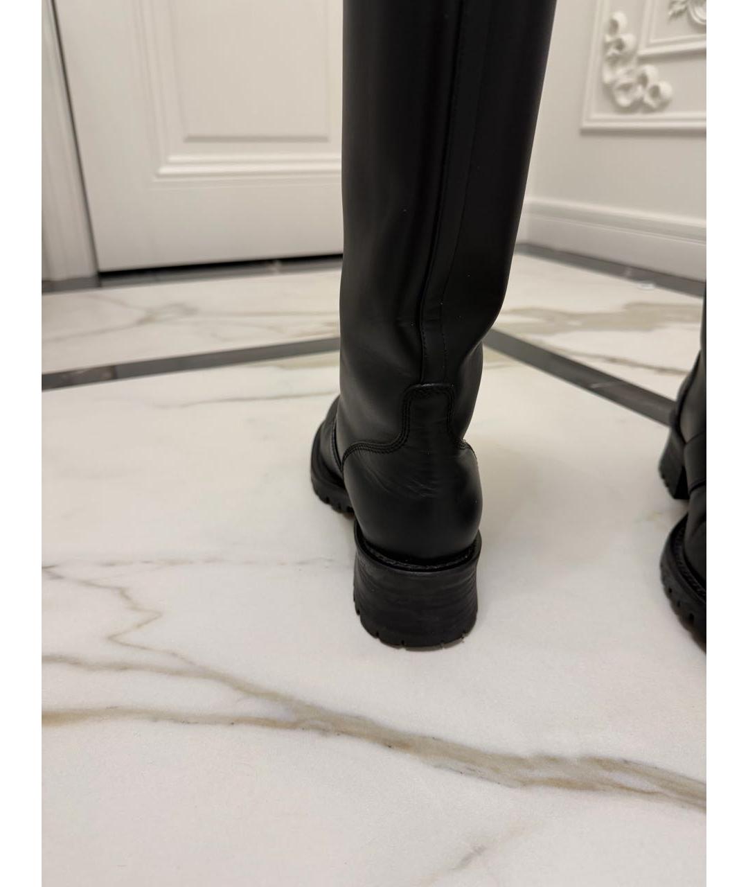 CHRISTIAN DIOR Черные кожаные сапоги, фото 4