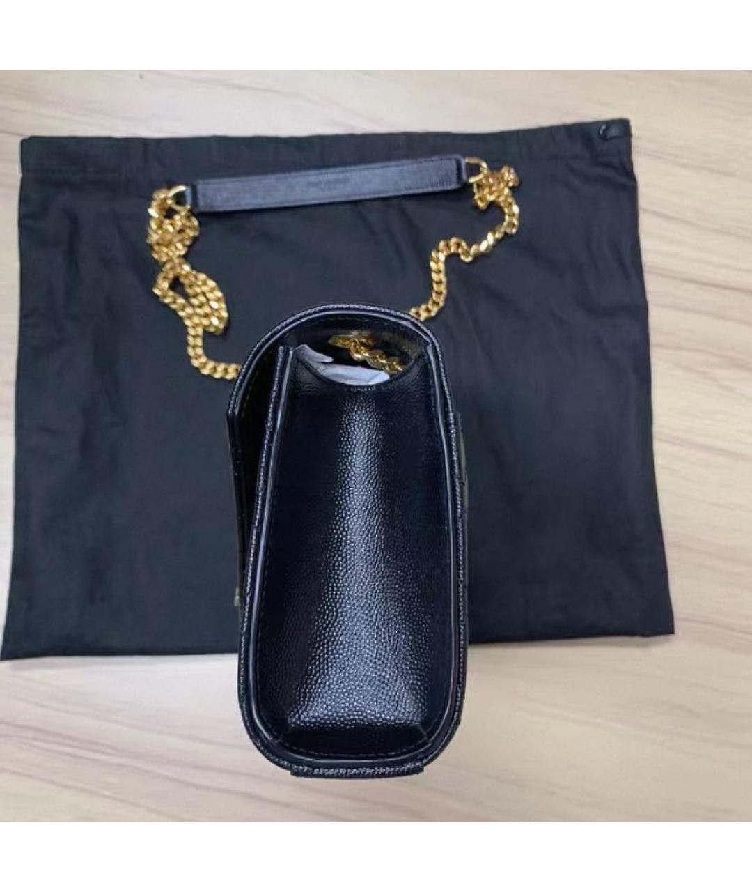 SAINT LAURENT Черная кожаная сумка через плечо, фото 3