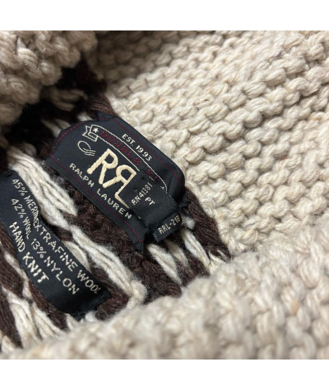 RALPH LAUREN Коричневый шерстяной кардиган, фото 5