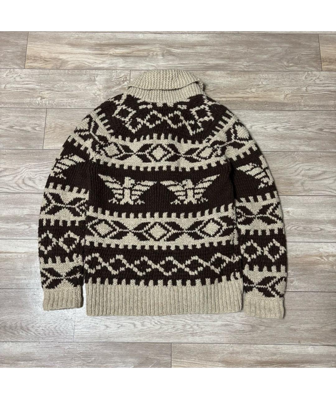 RALPH LAUREN Коричневый шерстяной кардиган, фото 8