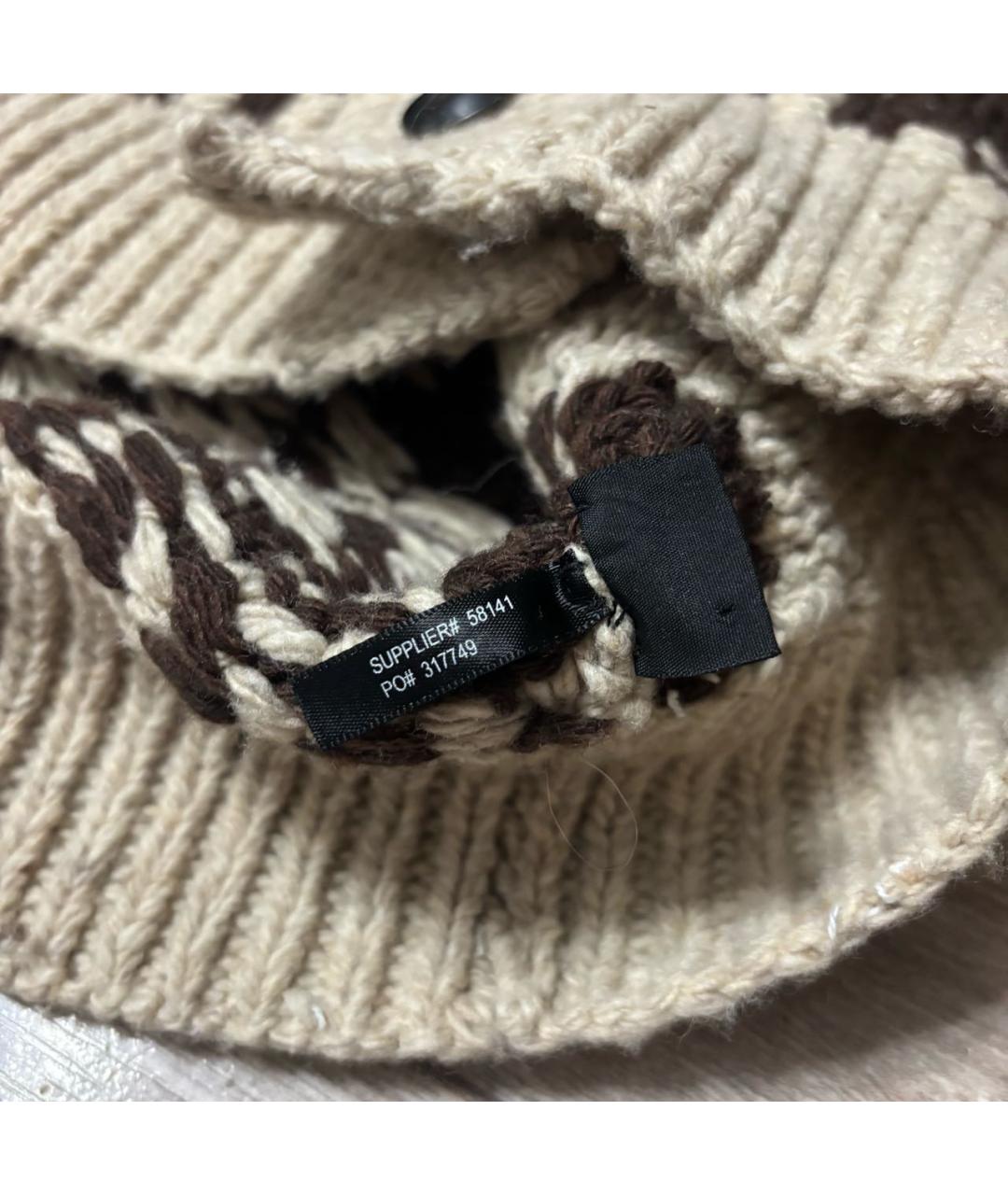 RALPH LAUREN Коричневый шерстяной кардиган, фото 7