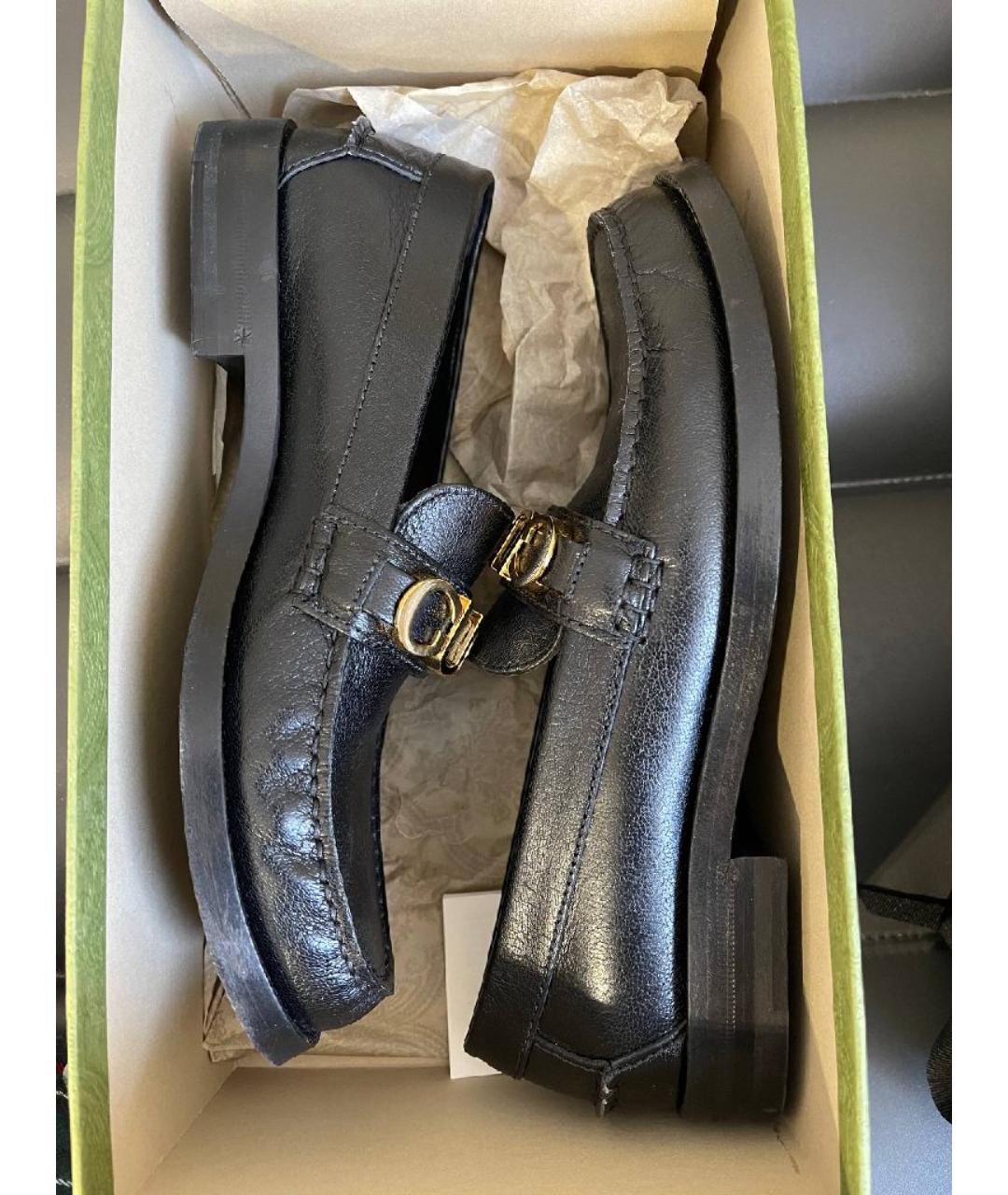 GUCCI Черные кожаные лоферы, фото 6