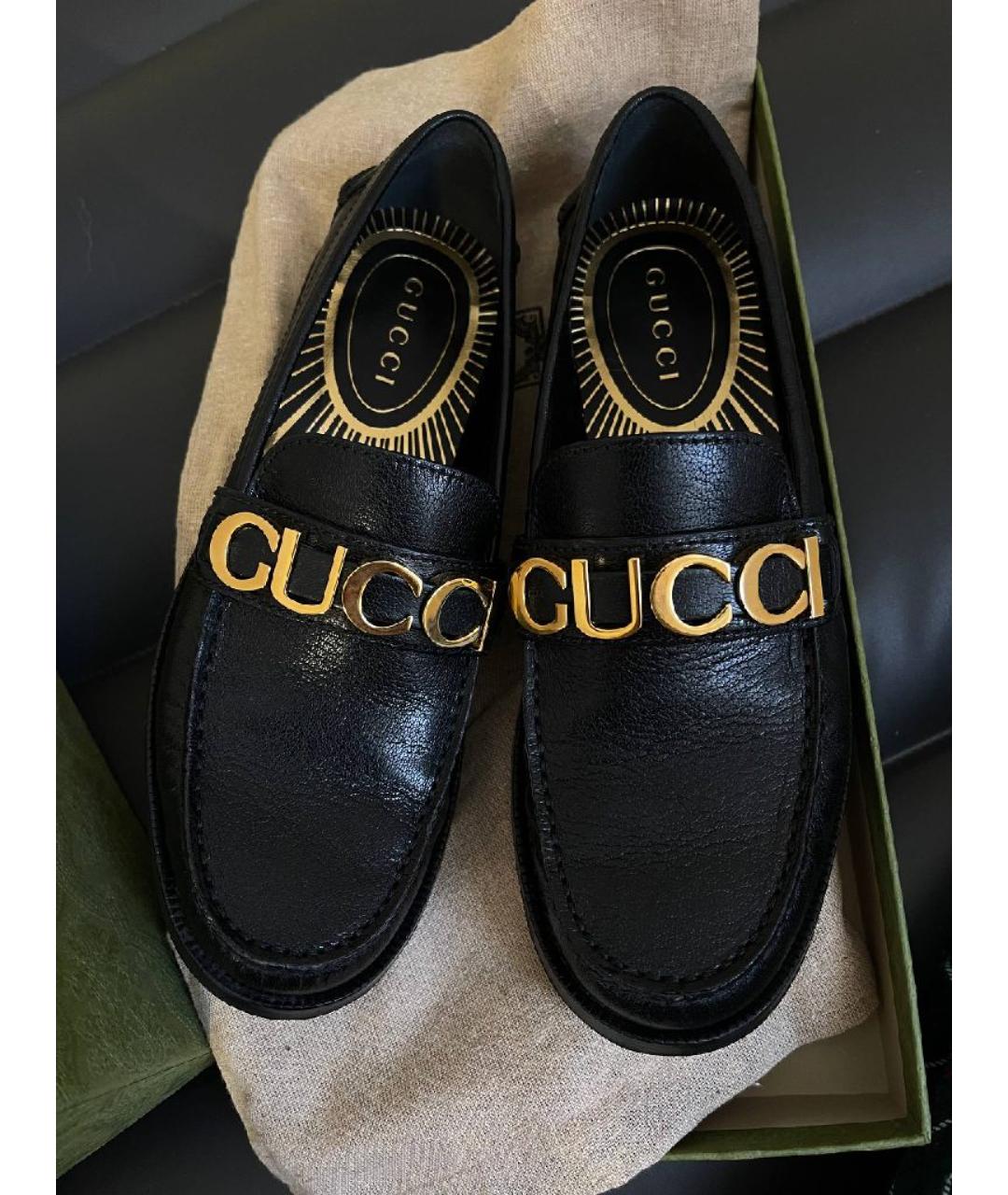 GUCCI Черные кожаные лоферы, фото 5