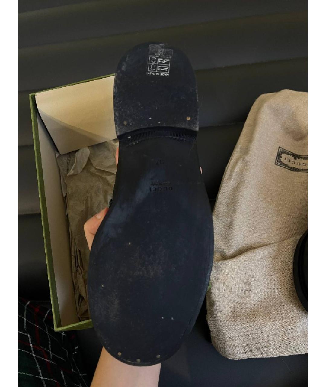 GUCCI Черные кожаные лоферы, фото 4