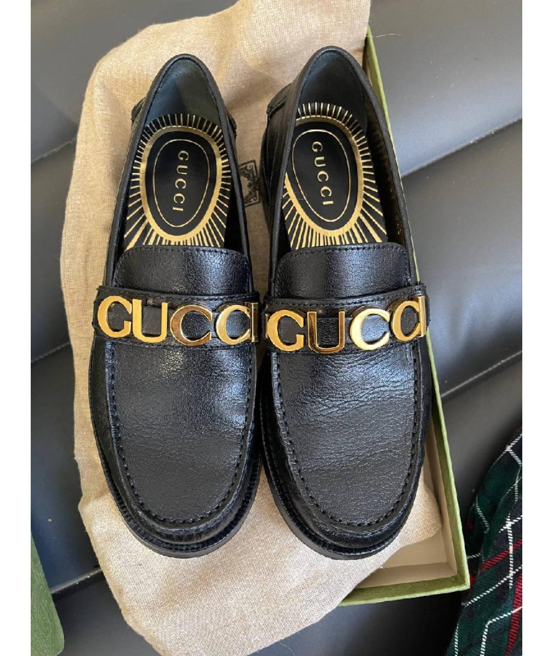 GUCCI Черные кожаные лоферы, фото 2