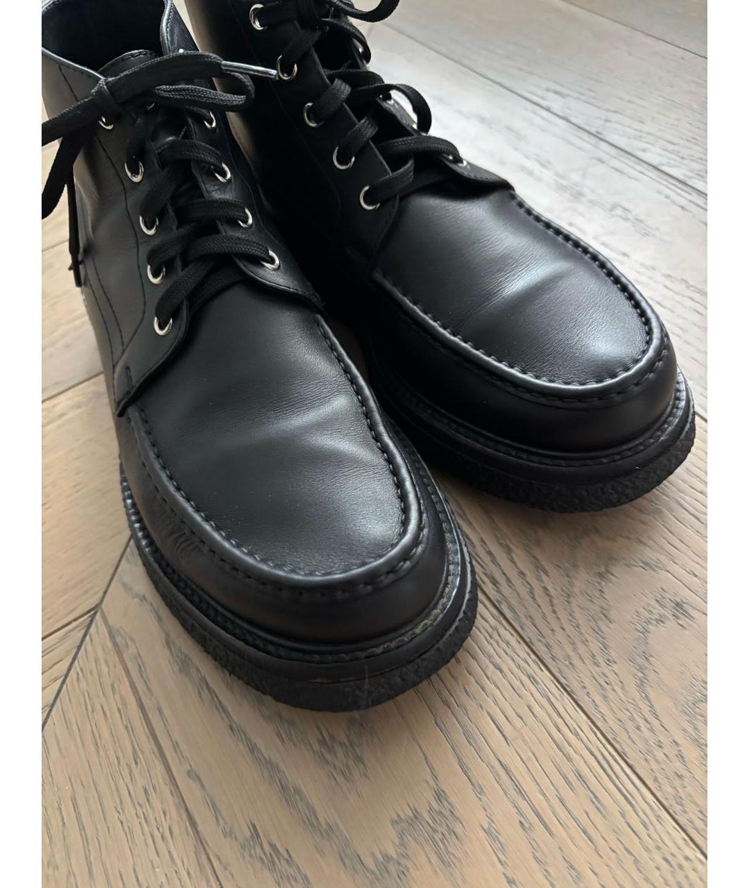 HERMES Черные кожаные низкие ботинки, фото 8