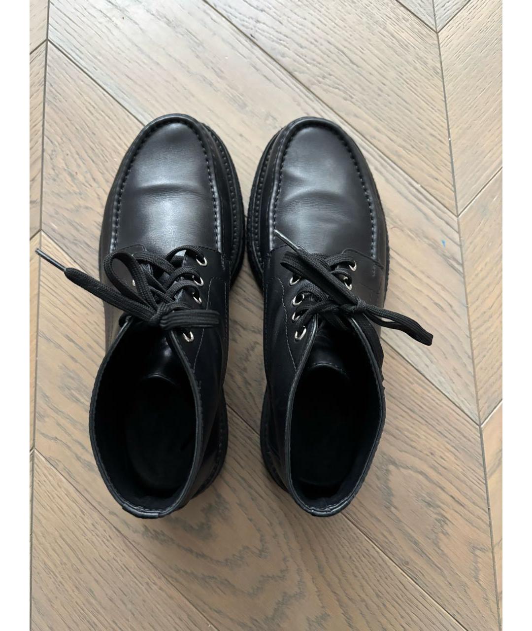 HERMES Черные кожаные низкие ботинки, фото 3