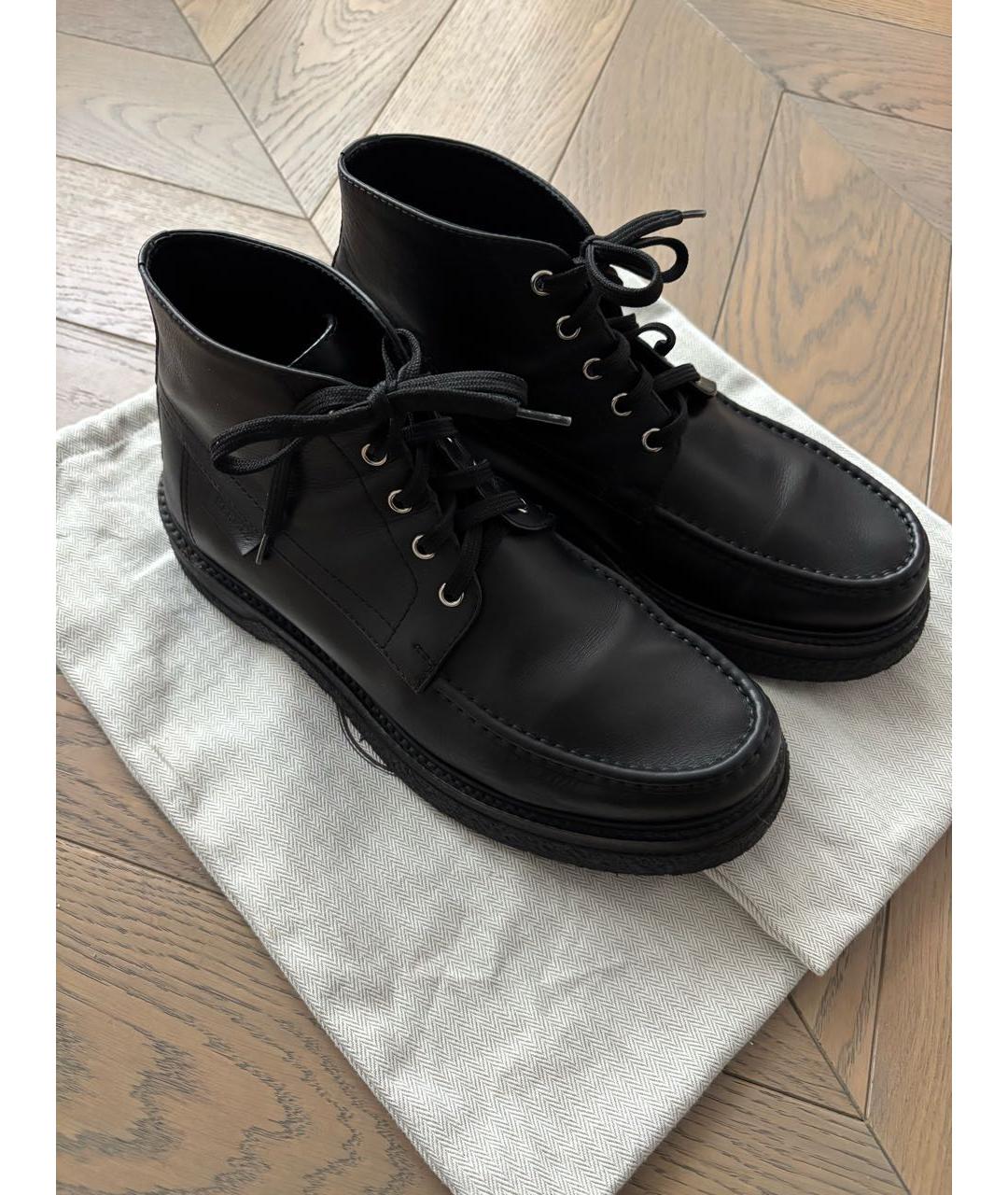 HERMES Черные кожаные низкие ботинки, фото 6