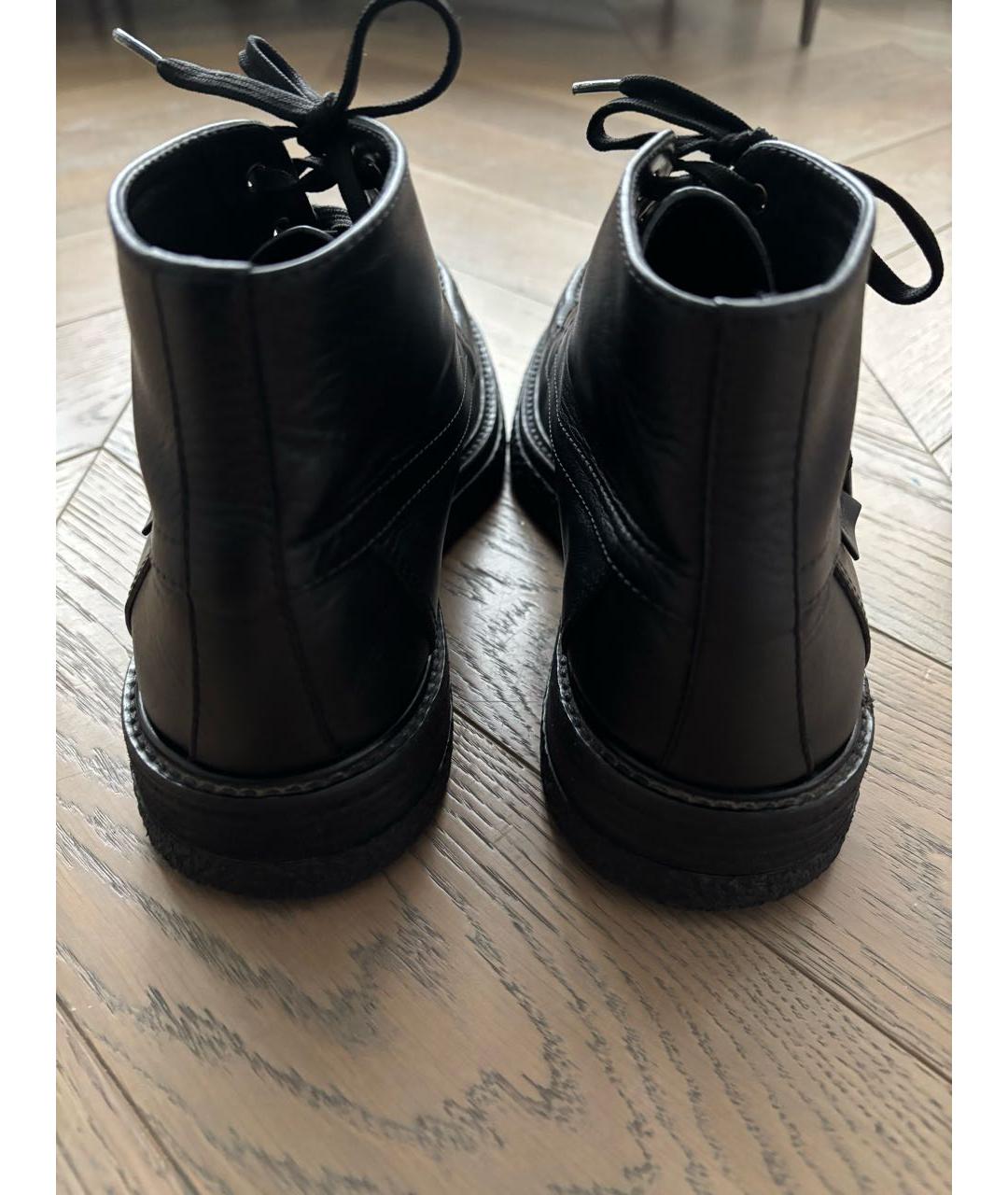 HERMES Черные кожаные низкие ботинки, фото 4