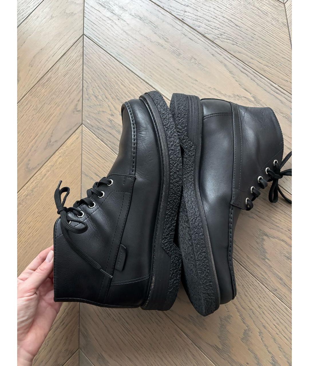 HERMES Черные кожаные низкие ботинки, фото 9