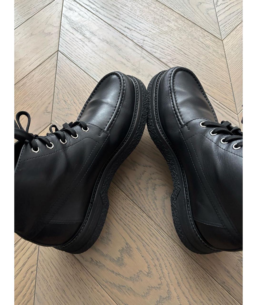 HERMES Черные кожаные низкие ботинки, фото 5