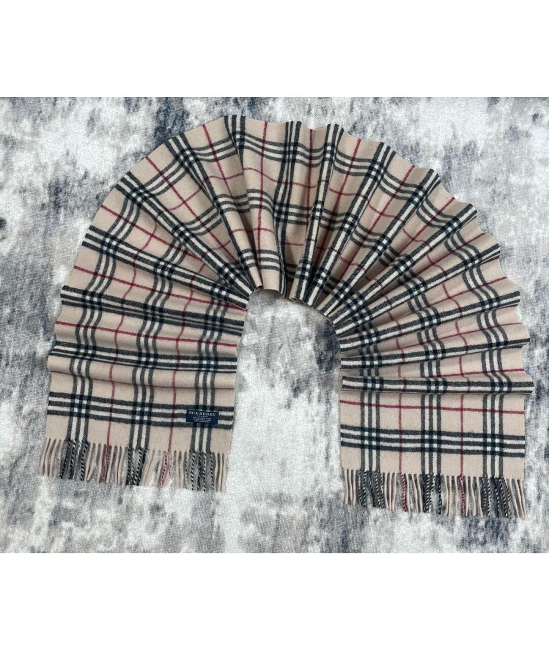 BURBERRY Бежевый шерстяной шарф, фото 3