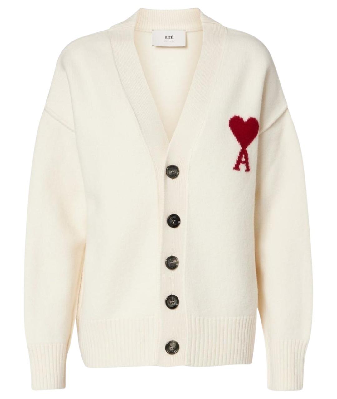 Ami Paris Белый шерстяной джемпер / свитер, фото 1