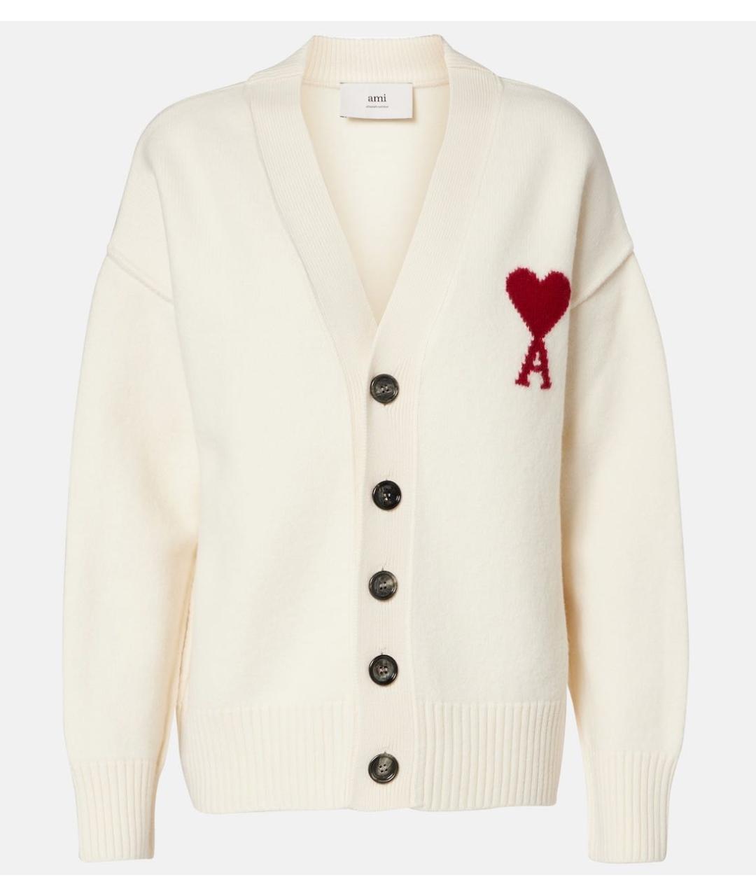 Ami Paris Белый шерстяной джемпер / свитер, фото 6