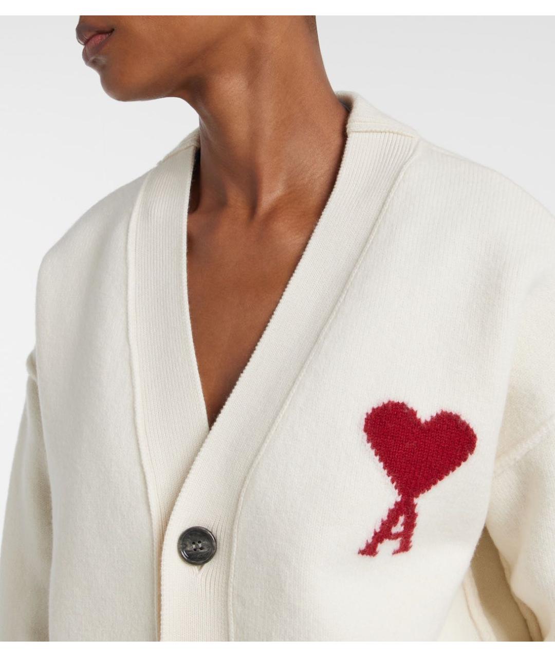 Ami Paris Белый шерстяной джемпер / свитер, фото 2