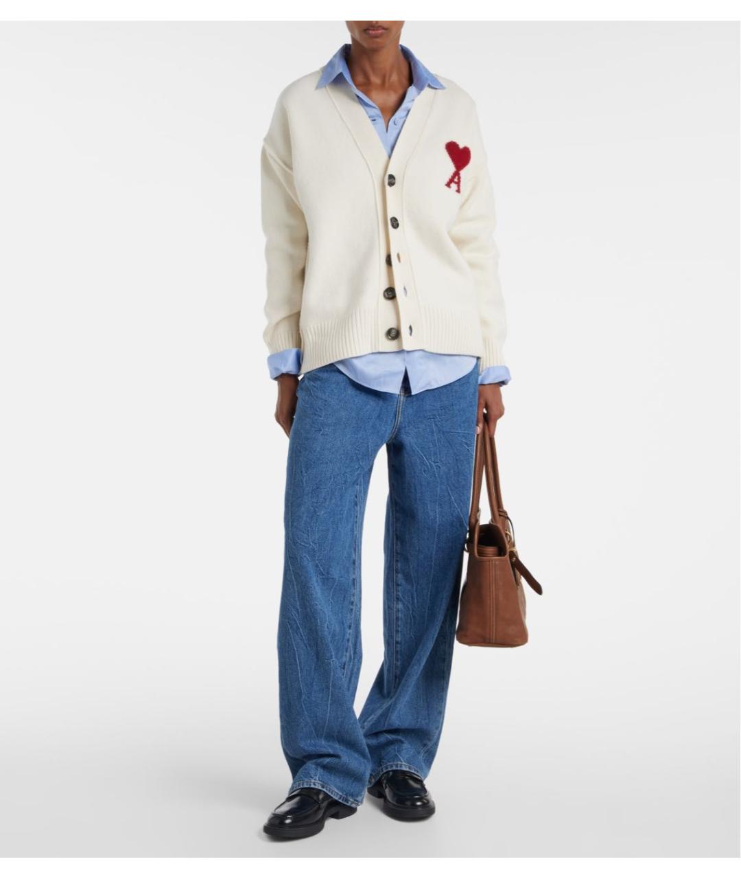 Ami Paris Белый шерстяной джемпер / свитер, фото 3