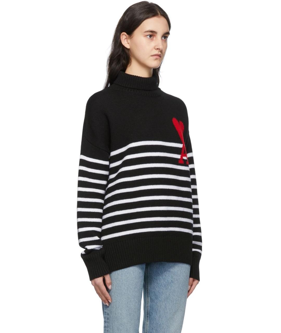 Ami Paris Черный шерстяной джемпер / свитер, фото 3