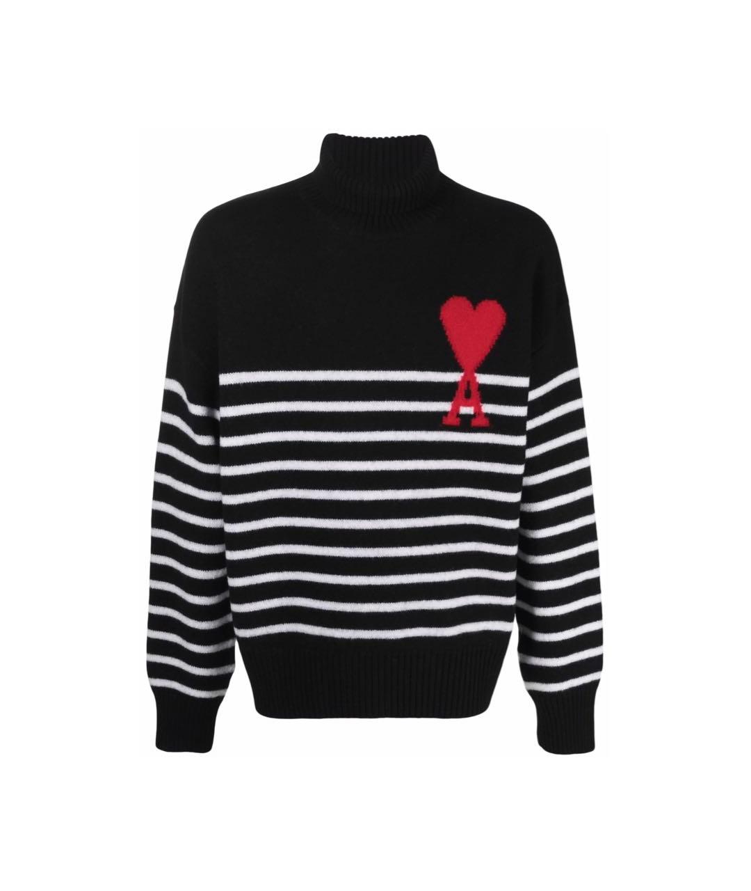 Ami Paris Черный шерстяной джемпер / свитер, фото 1