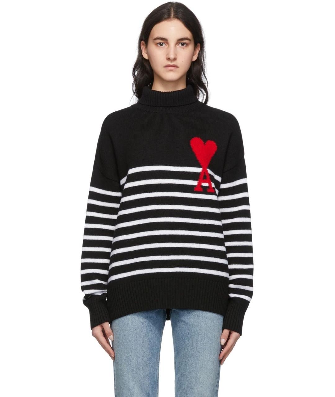 Ami Paris Черный шерстяной джемпер / свитер, фото 2