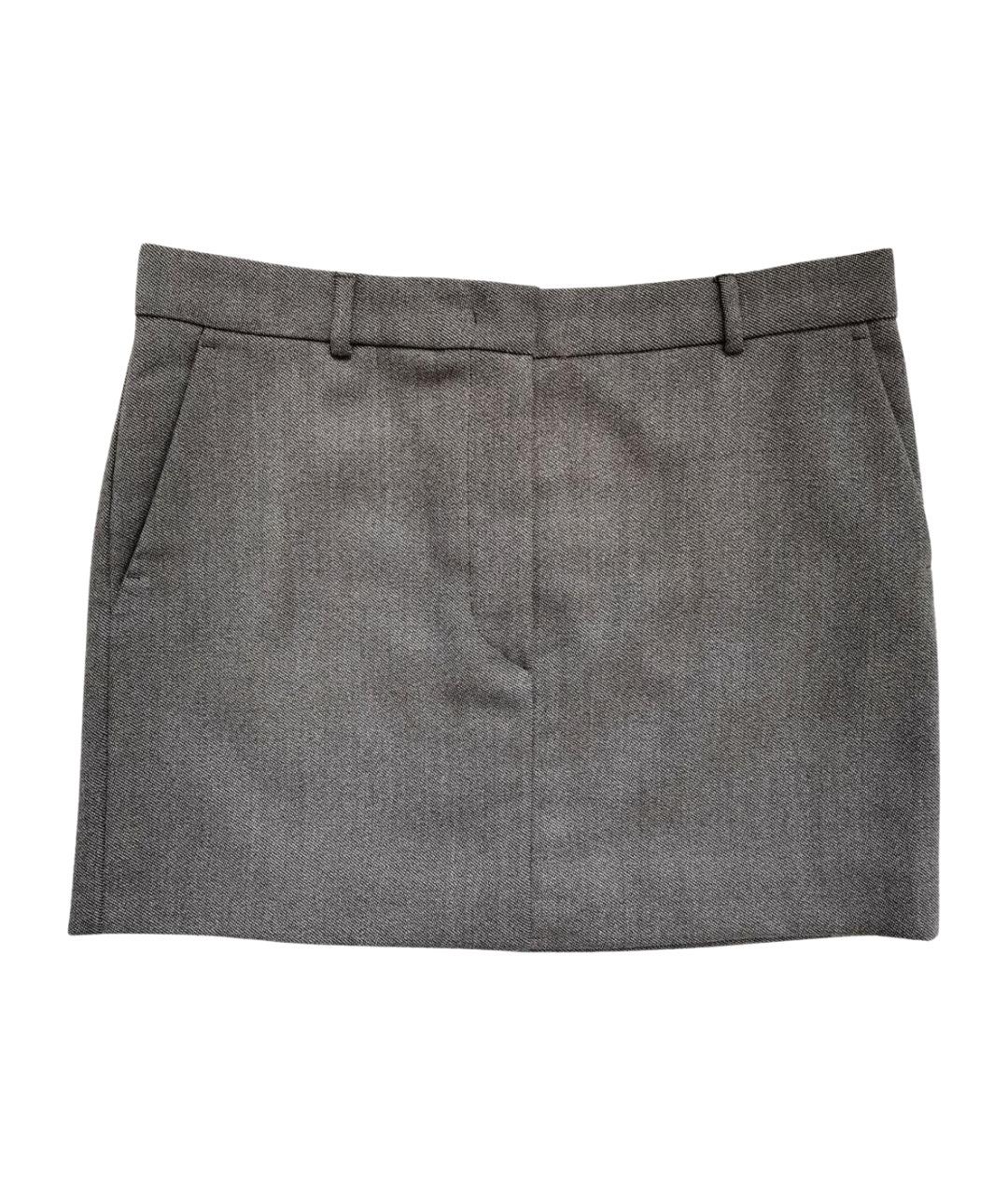 SPORTMAX Коричневая шерстяная юбка мини, фото 1