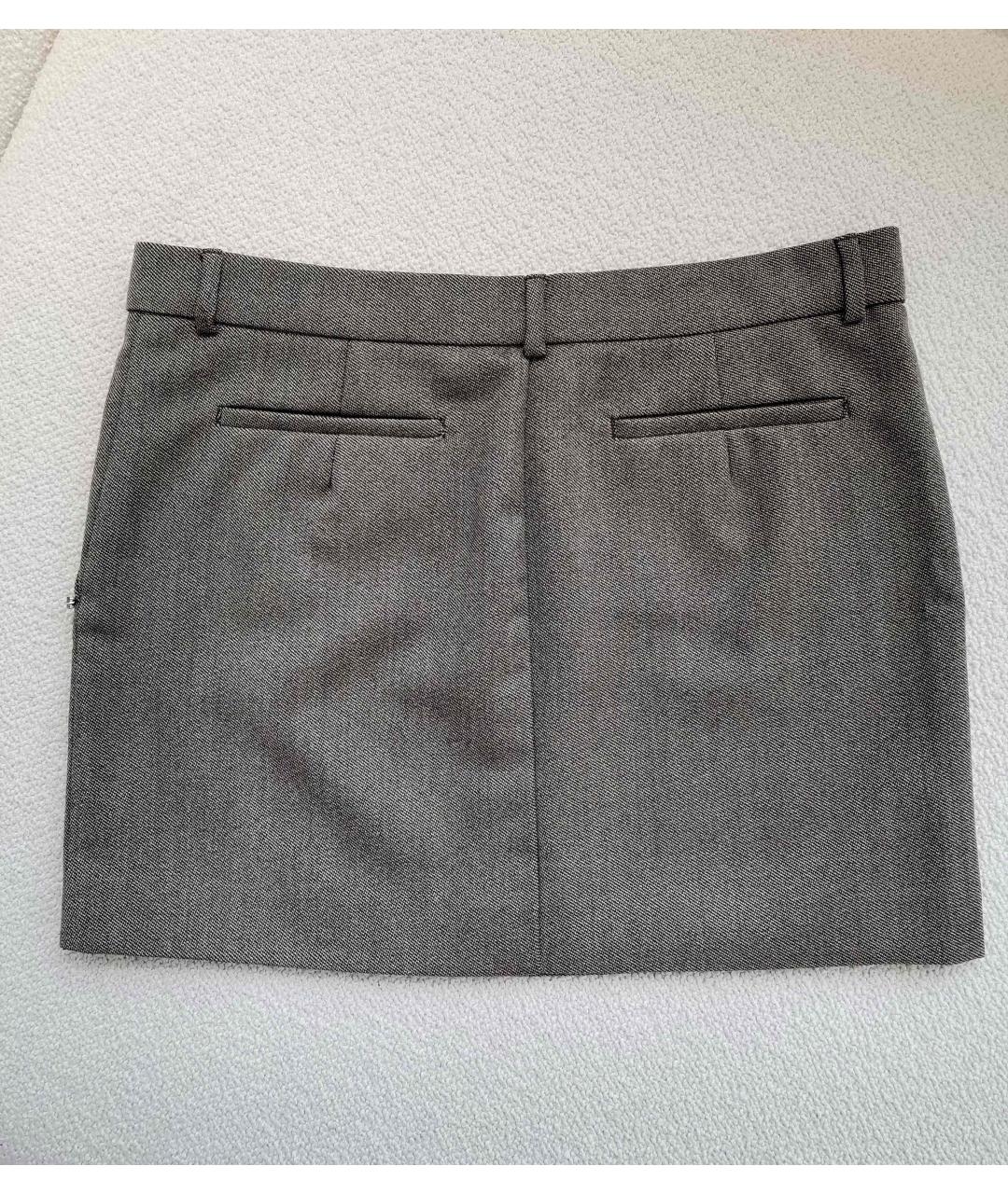 SPORTMAX Коричневая шерстяная юбка мини, фото 2