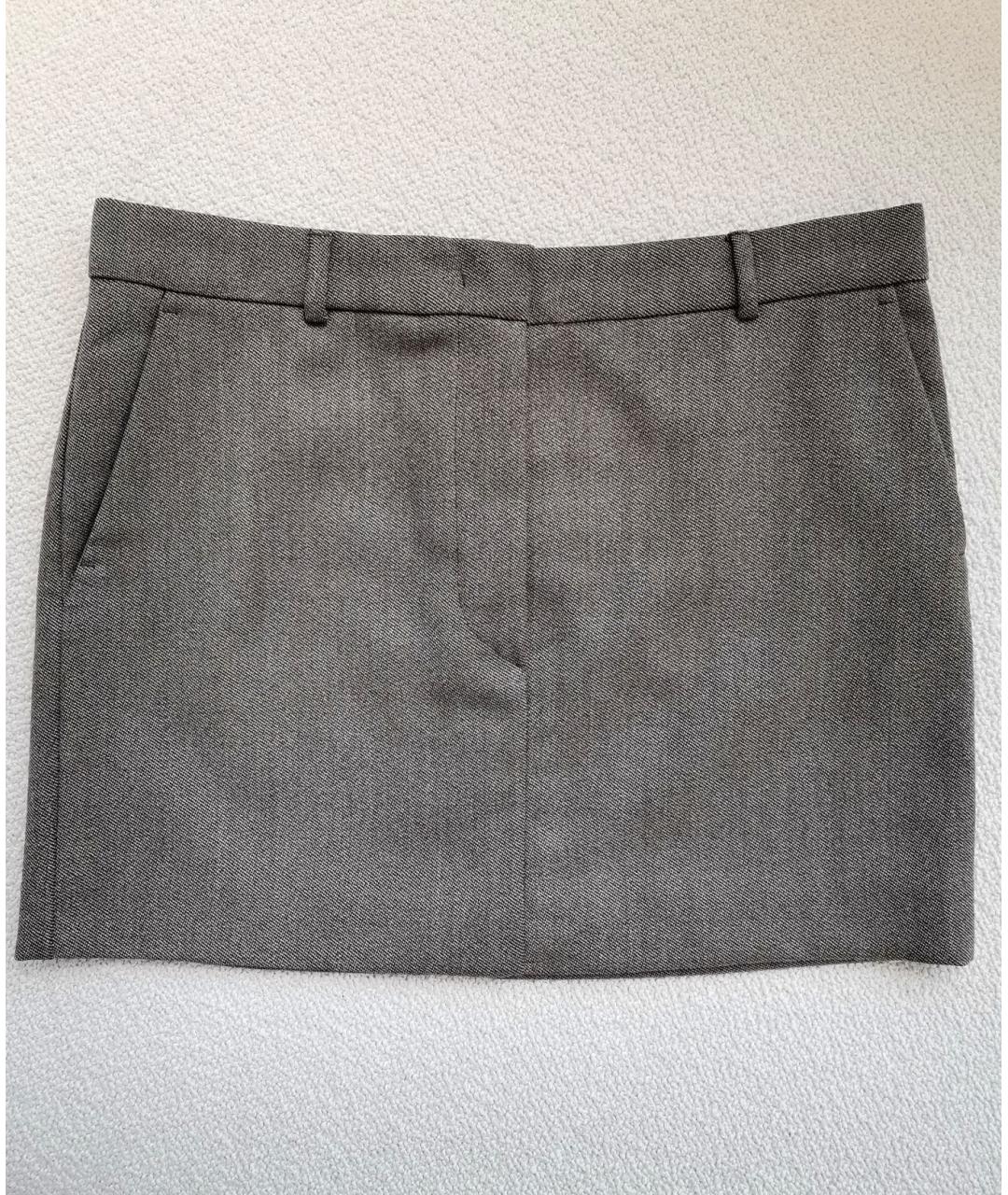 SPORTMAX Коричневая шерстяная юбка мини, фото 9