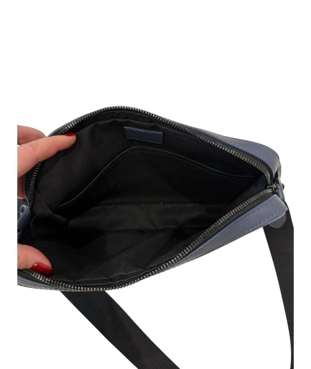 LOUIS VUITTON Темно-синяя кожаная сумка на плечо, фото 3