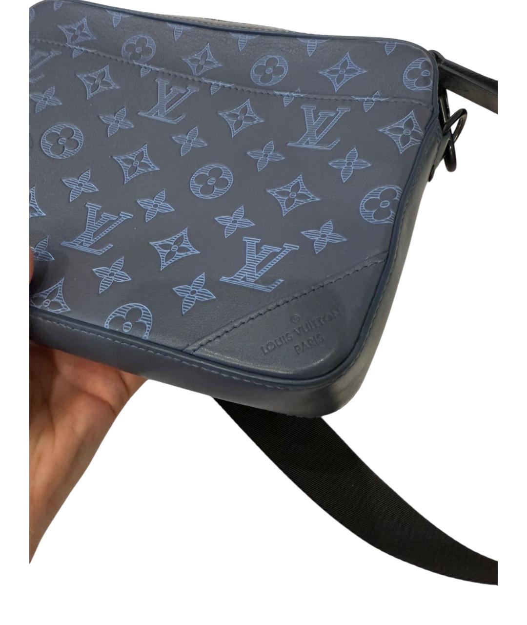 LOUIS VUITTON Темно-синяя кожаная сумка на плечо, фото 5