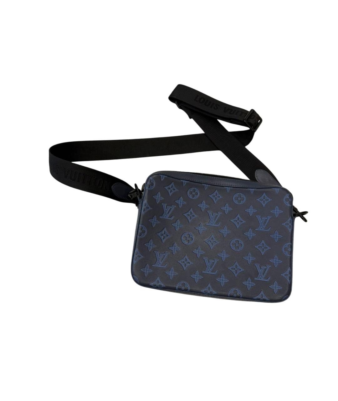 LOUIS VUITTON Темно-синяя кожаная сумка на плечо, фото 2