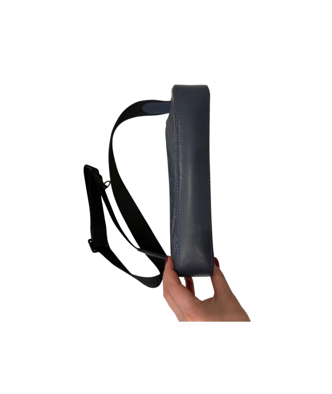 LOUIS VUITTON Темно-синяя кожаная сумка на плечо, фото 4