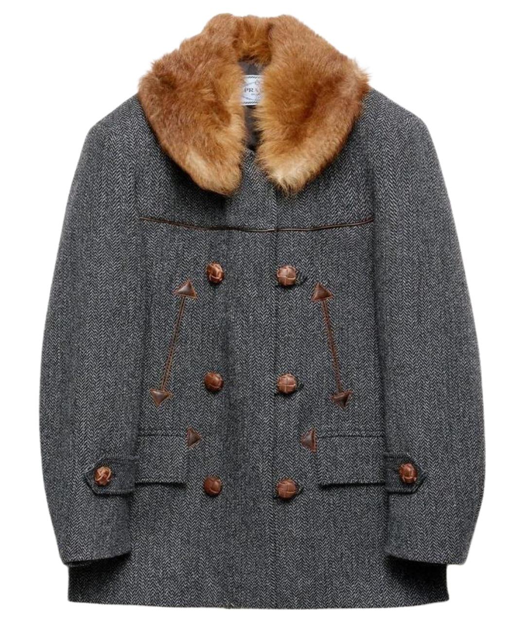 PRADA Серое пальто, фото 1