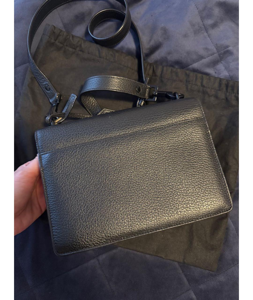 SAINT LAURENT Черная кожаная сумка через плечо, фото 3