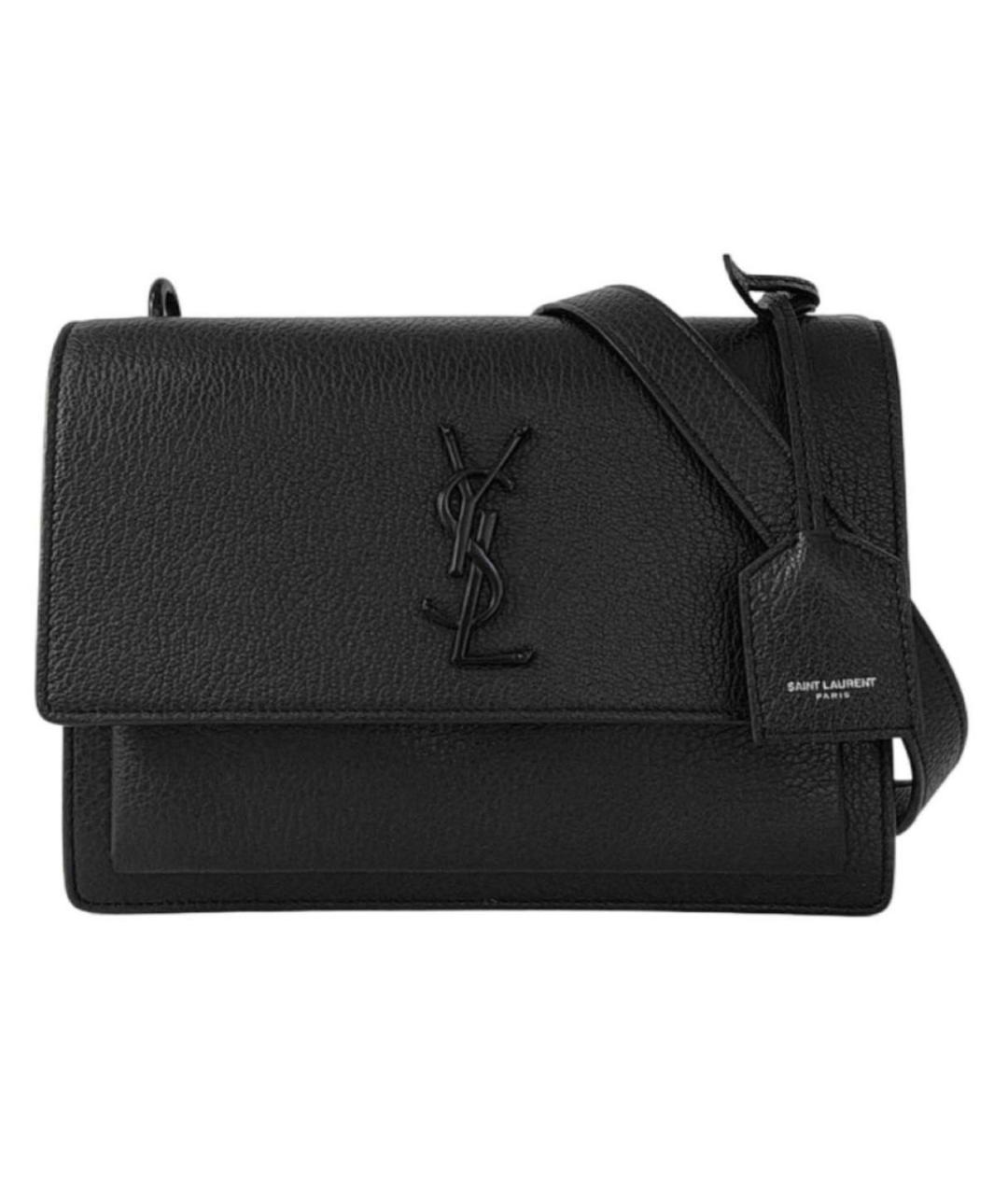 SAINT LAURENT Черная кожаная сумка через плечо, фото 9