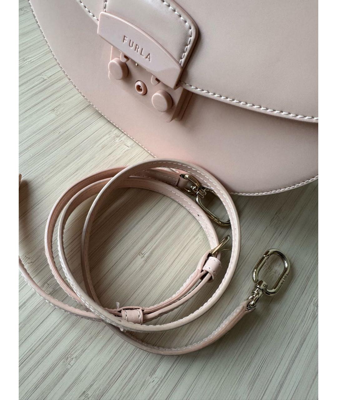 FURLA Коралловая кожаная сумка через плечо, фото 5