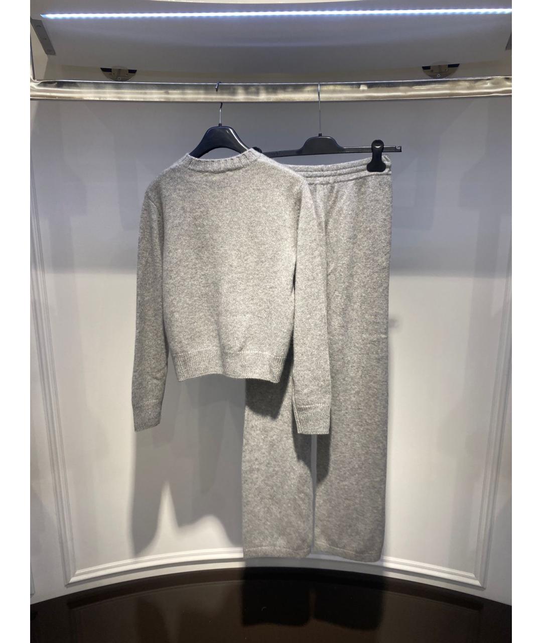 SPORTY AND RICH Серый кашемировый костюм с брюками, фото 2