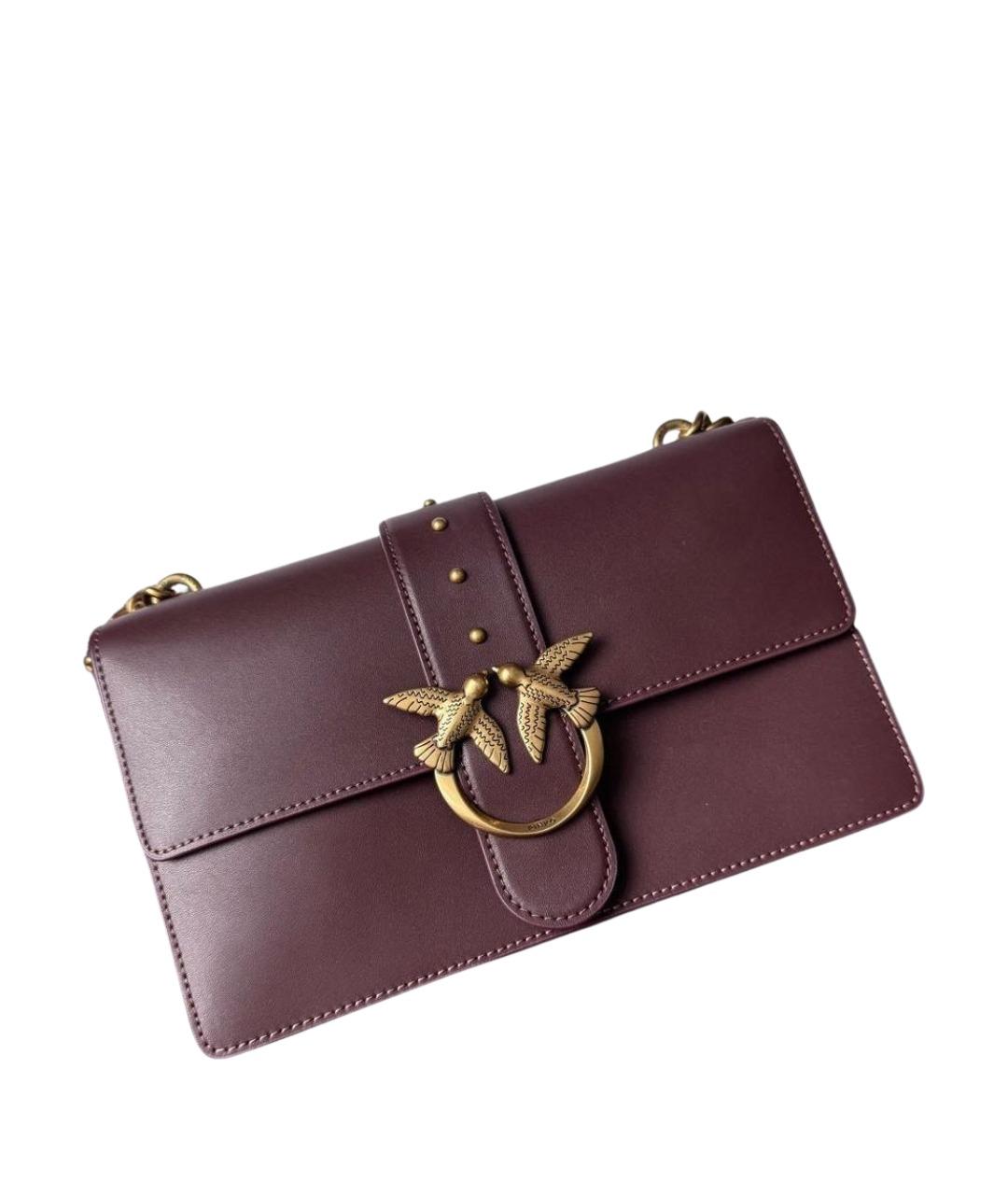 PINKO Бордовая кожаная сумка через плечо, фото 1