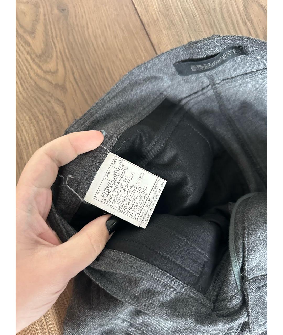 ERMANNO SCERVINO Серые шерстяные брюки узкие, фото 5