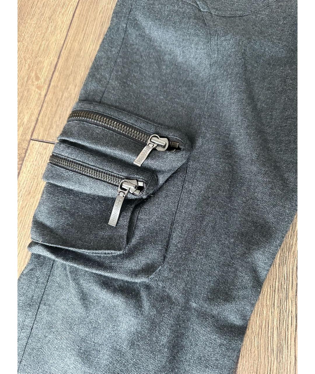 ERMANNO SCERVINO Серые шерстяные брюки узкие, фото 6