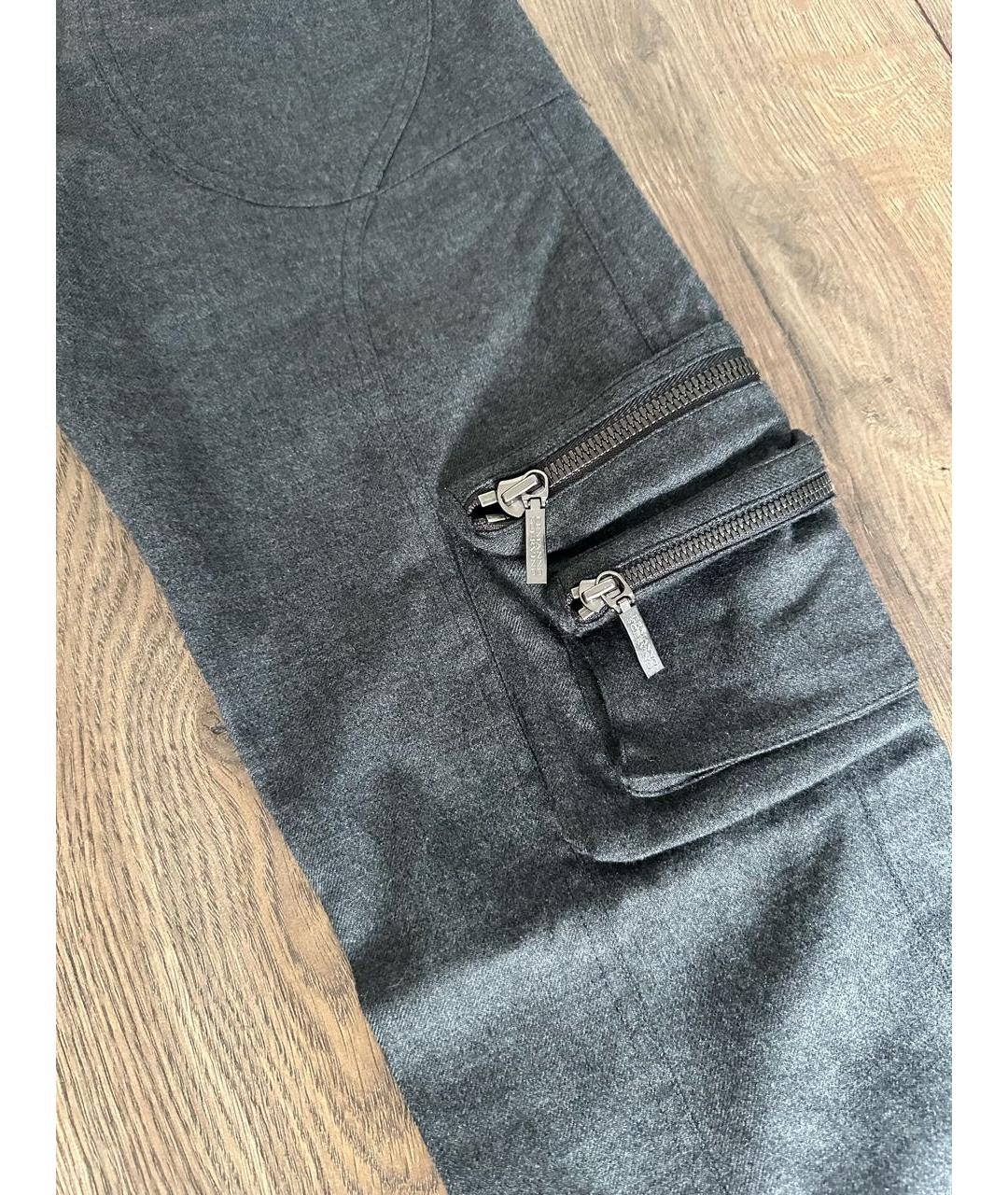 ERMANNO SCERVINO Серые шерстяные брюки узкие, фото 7