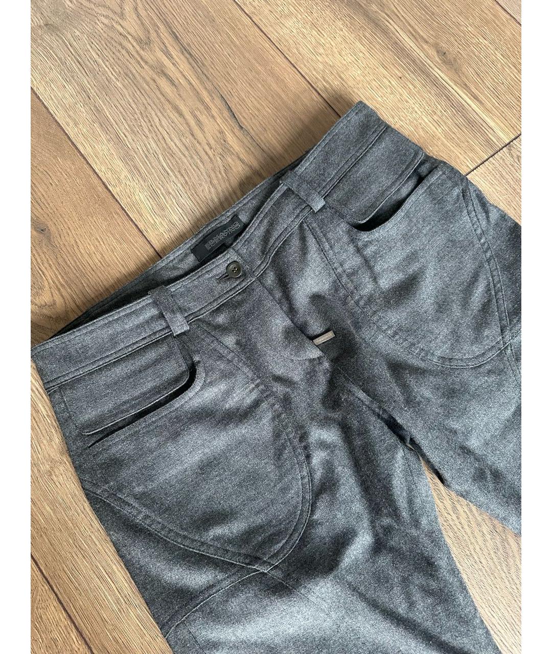 ERMANNO SCERVINO Серые шерстяные брюки узкие, фото 3