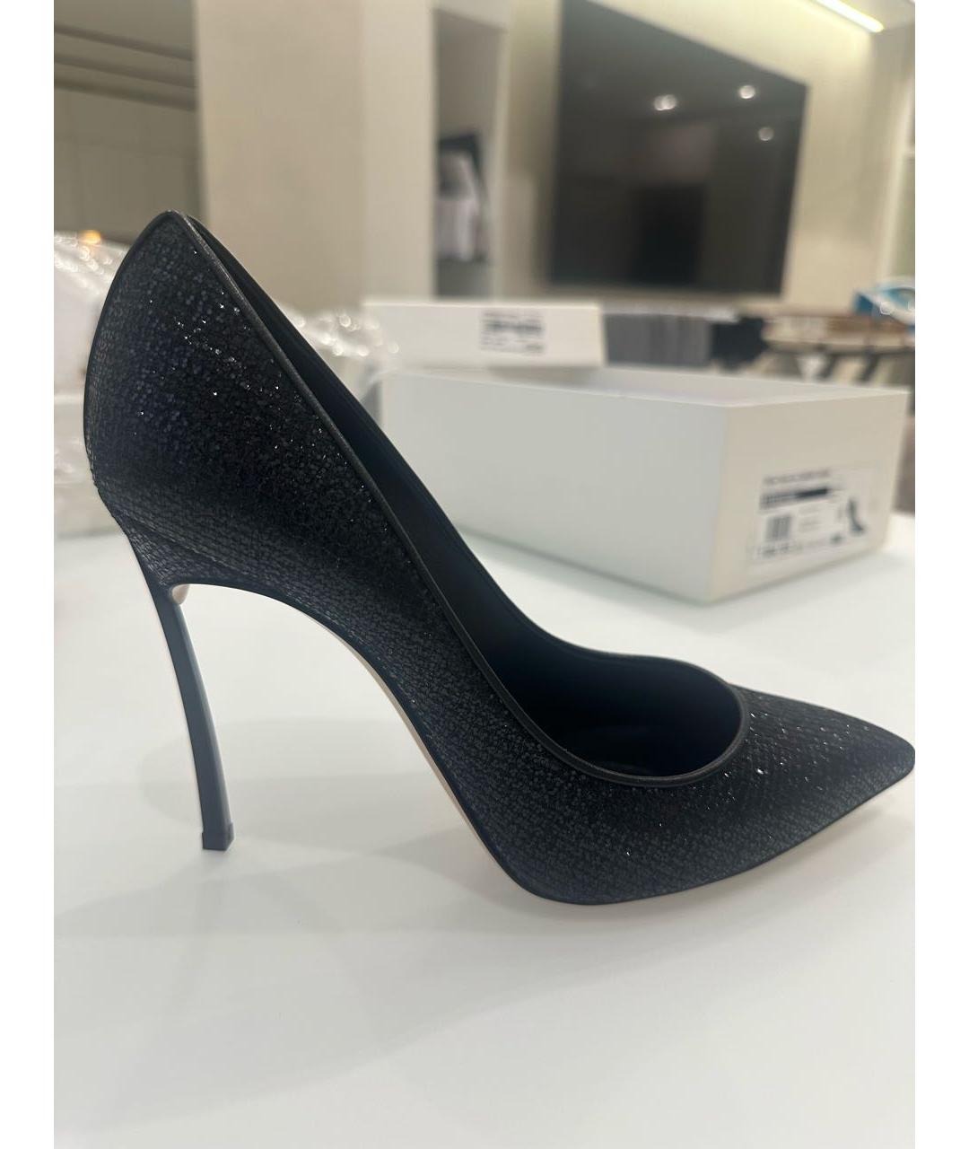 CASADEI Черные текстильные туфли, фото 6