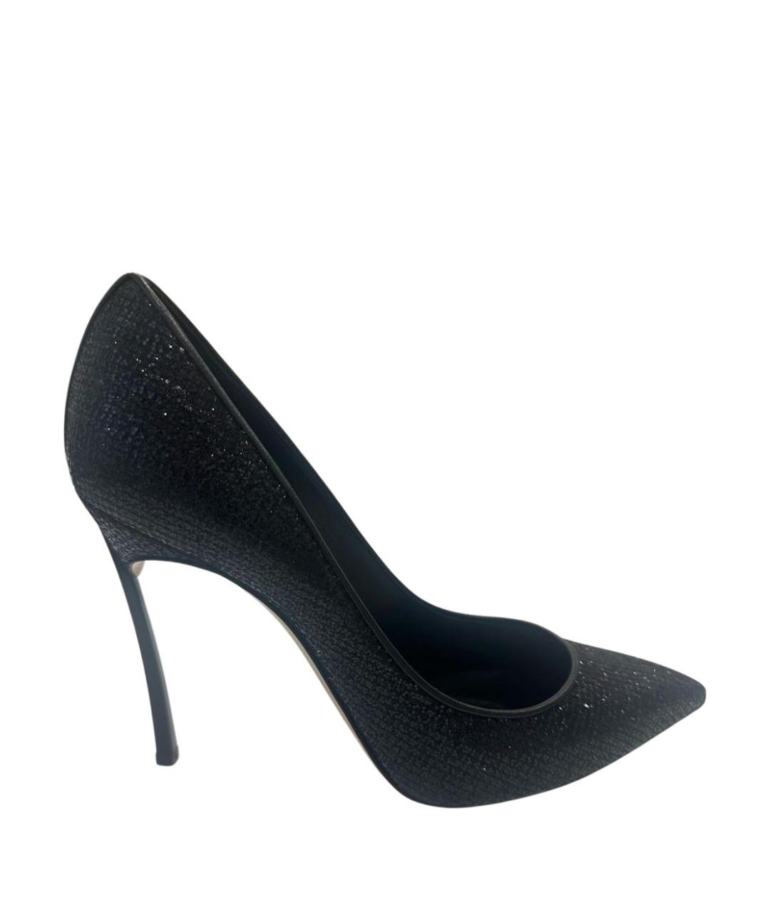 CASADEI Черные текстильные туфли, фото 1