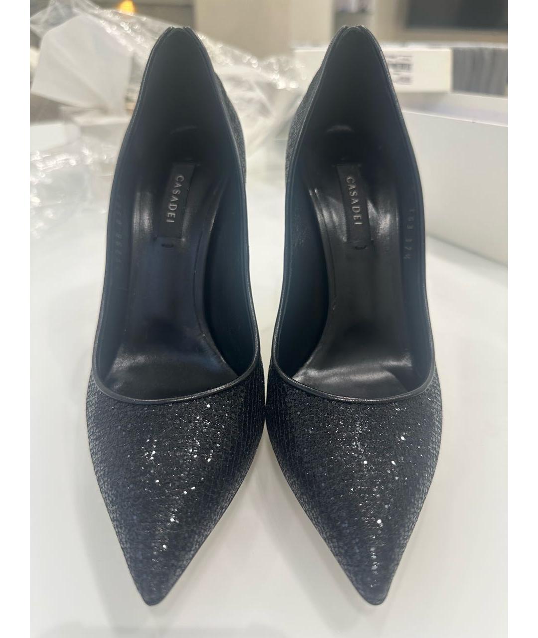 CASADEI Черные текстильные туфли, фото 2