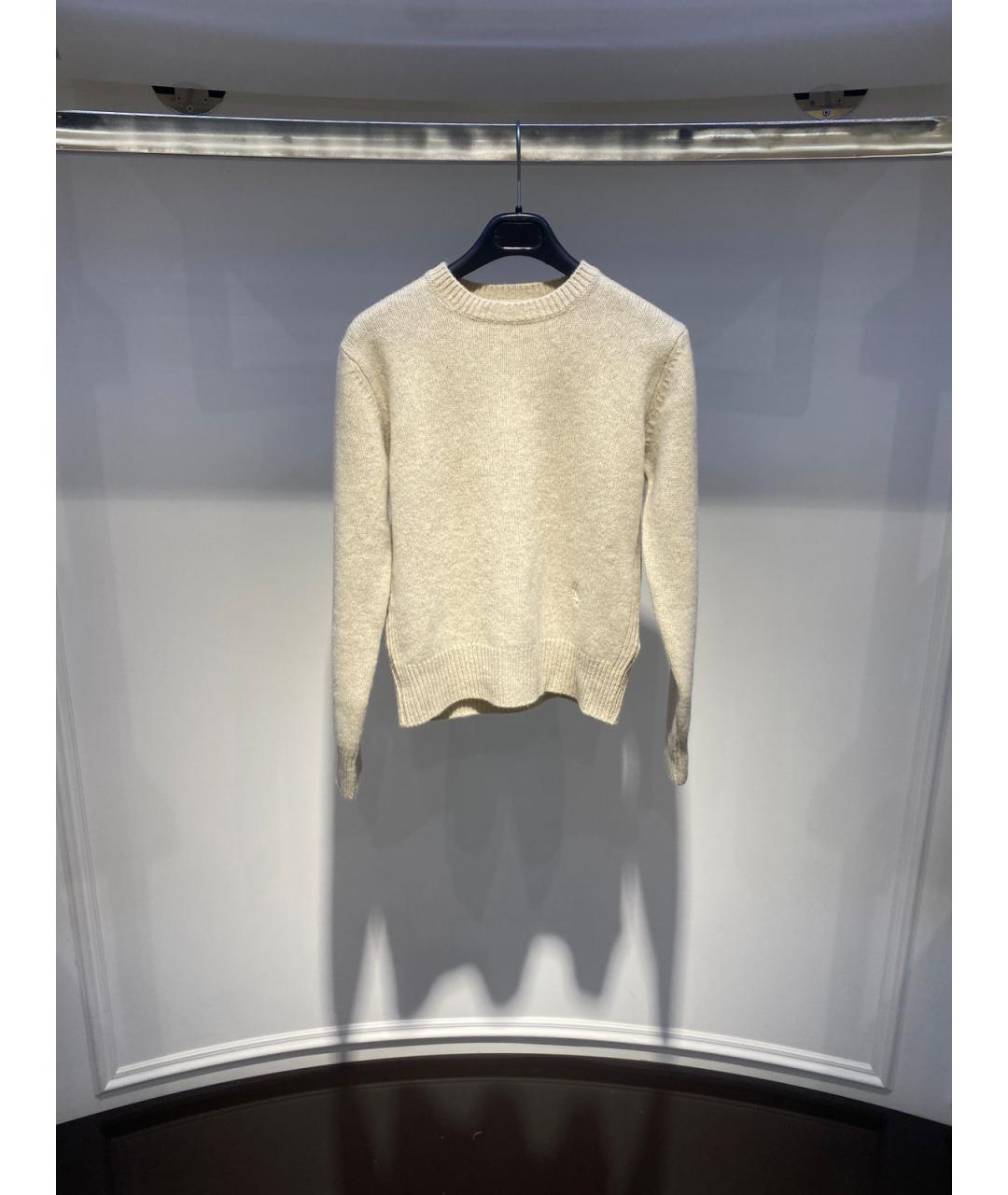 SPORTY AND RICH Бежевый шерстяной джемпер / свитер, фото 3